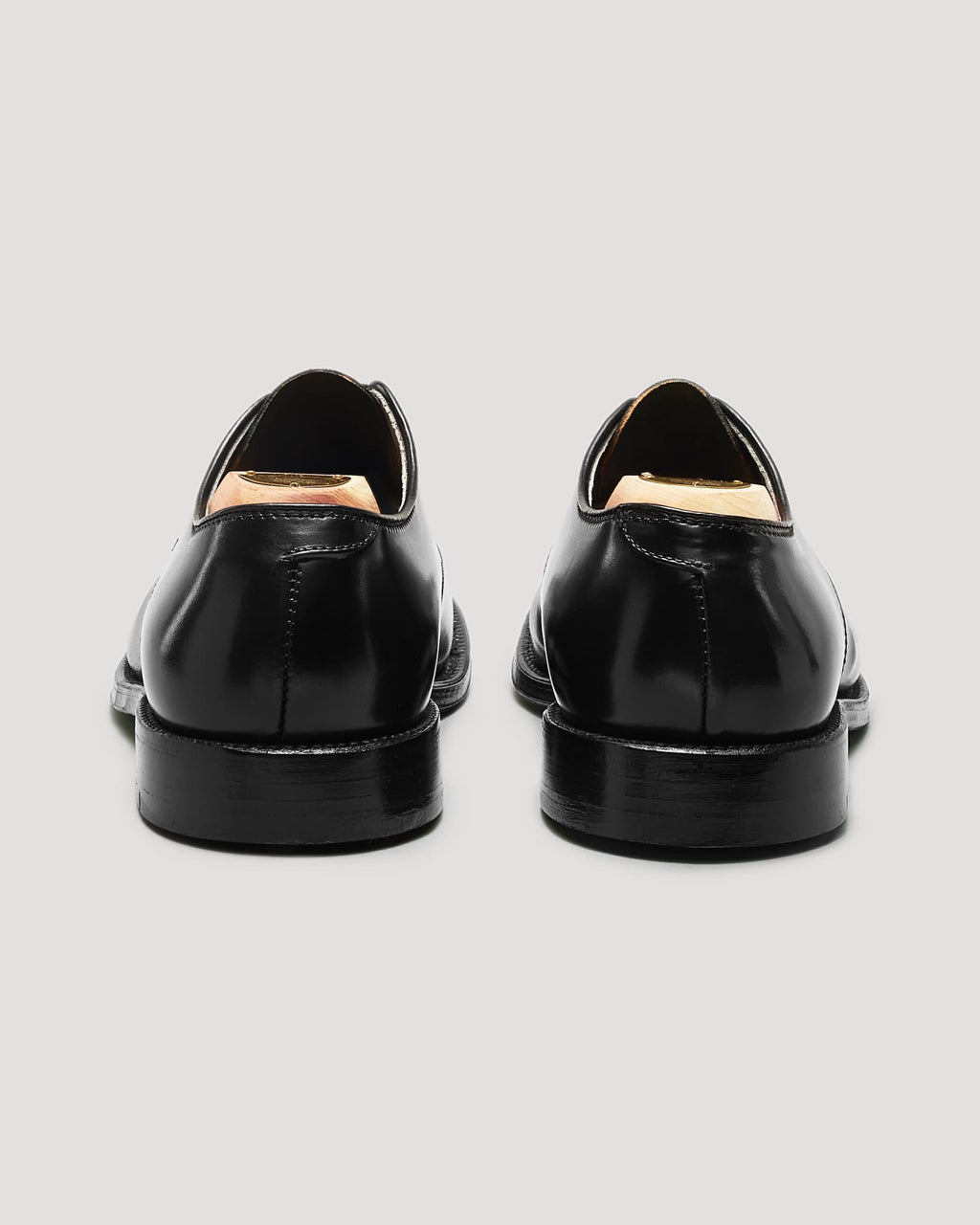 "Victory Heights" Unlined Plain Toe Derby in Black Shell Cordovan, Barrie Last