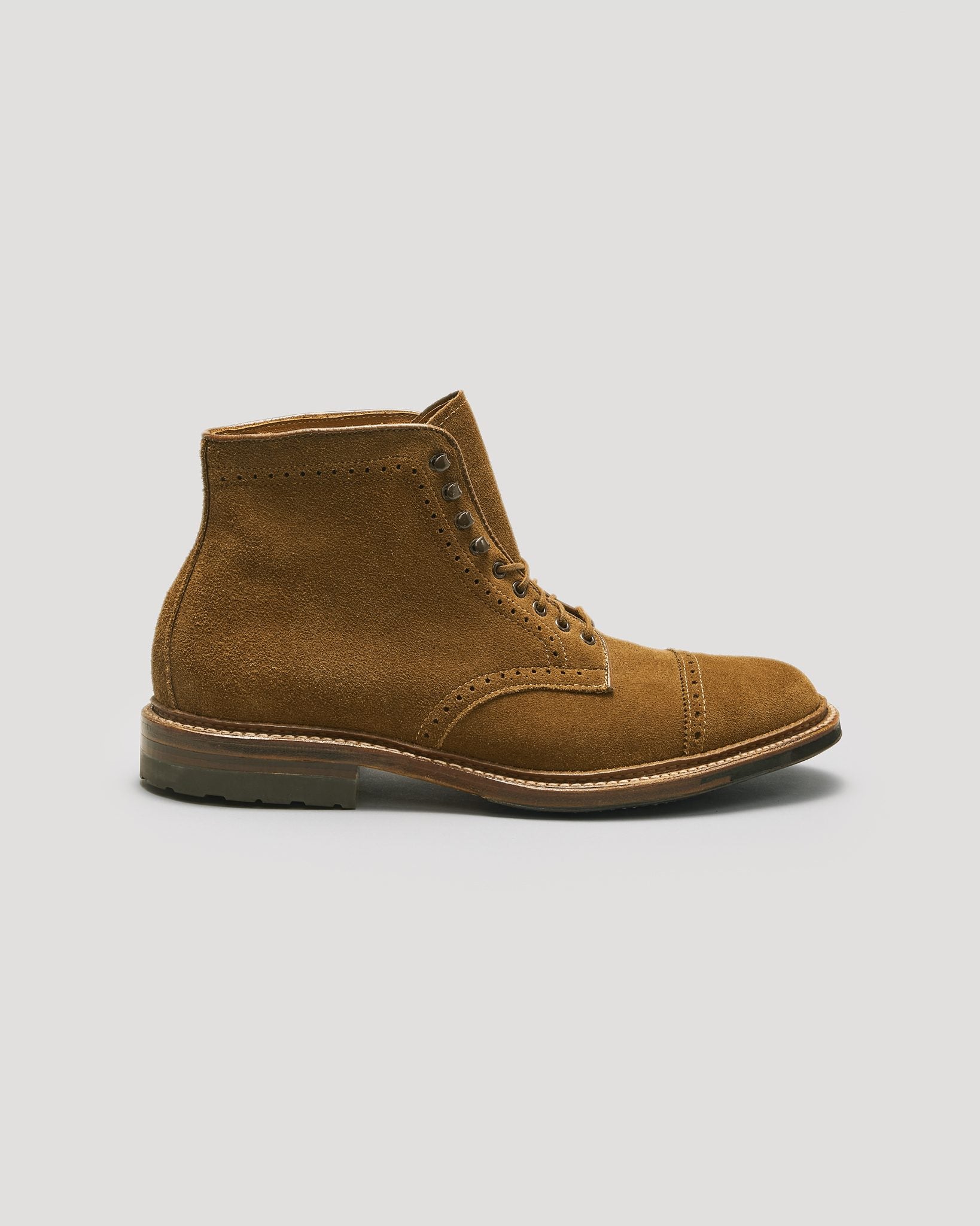 "Davis" Perforated Tip Boot in Snuff Suede, Barrie Last