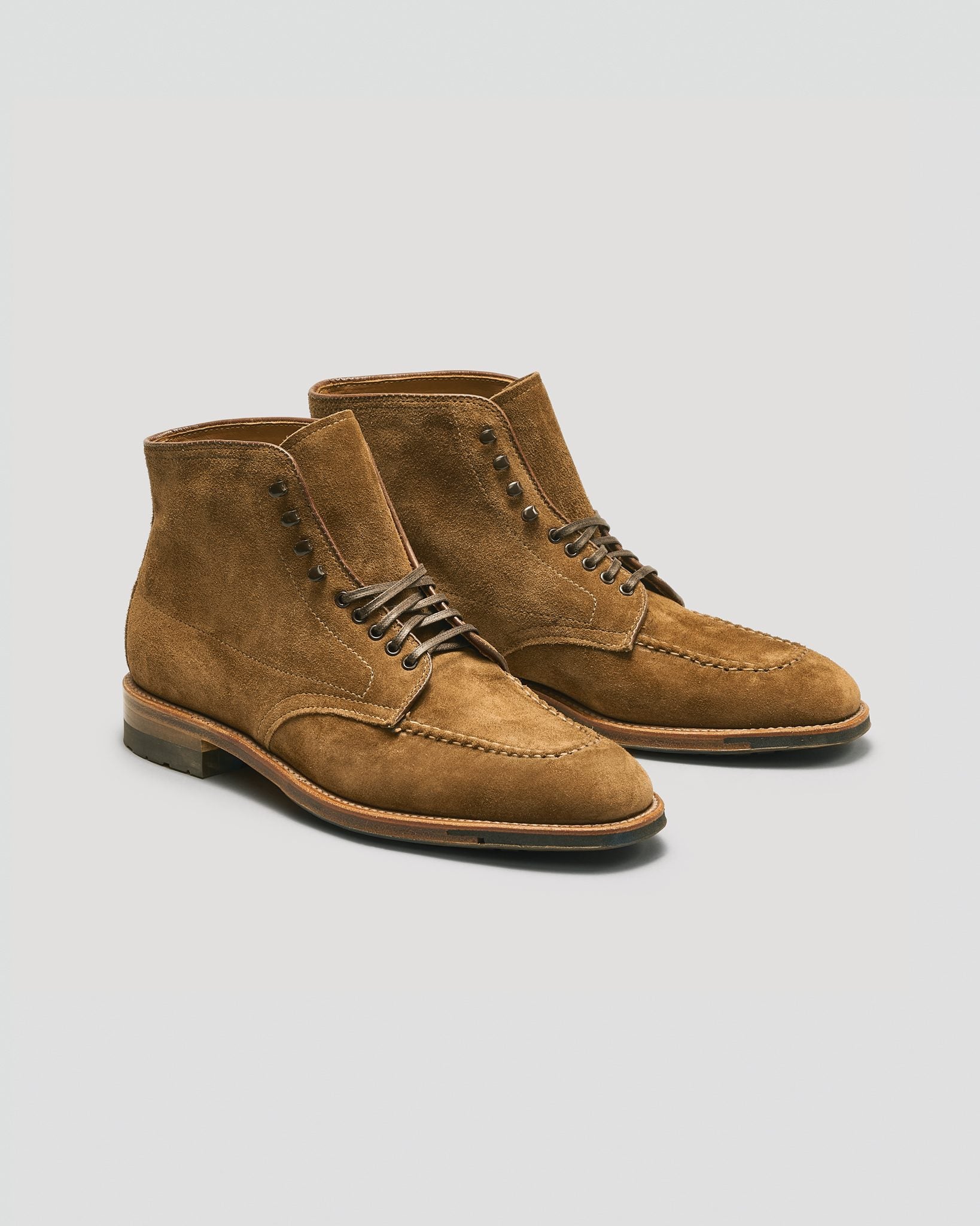 "Denny" Handsewn Indy Boot in Snuff Suede, Plaza Last