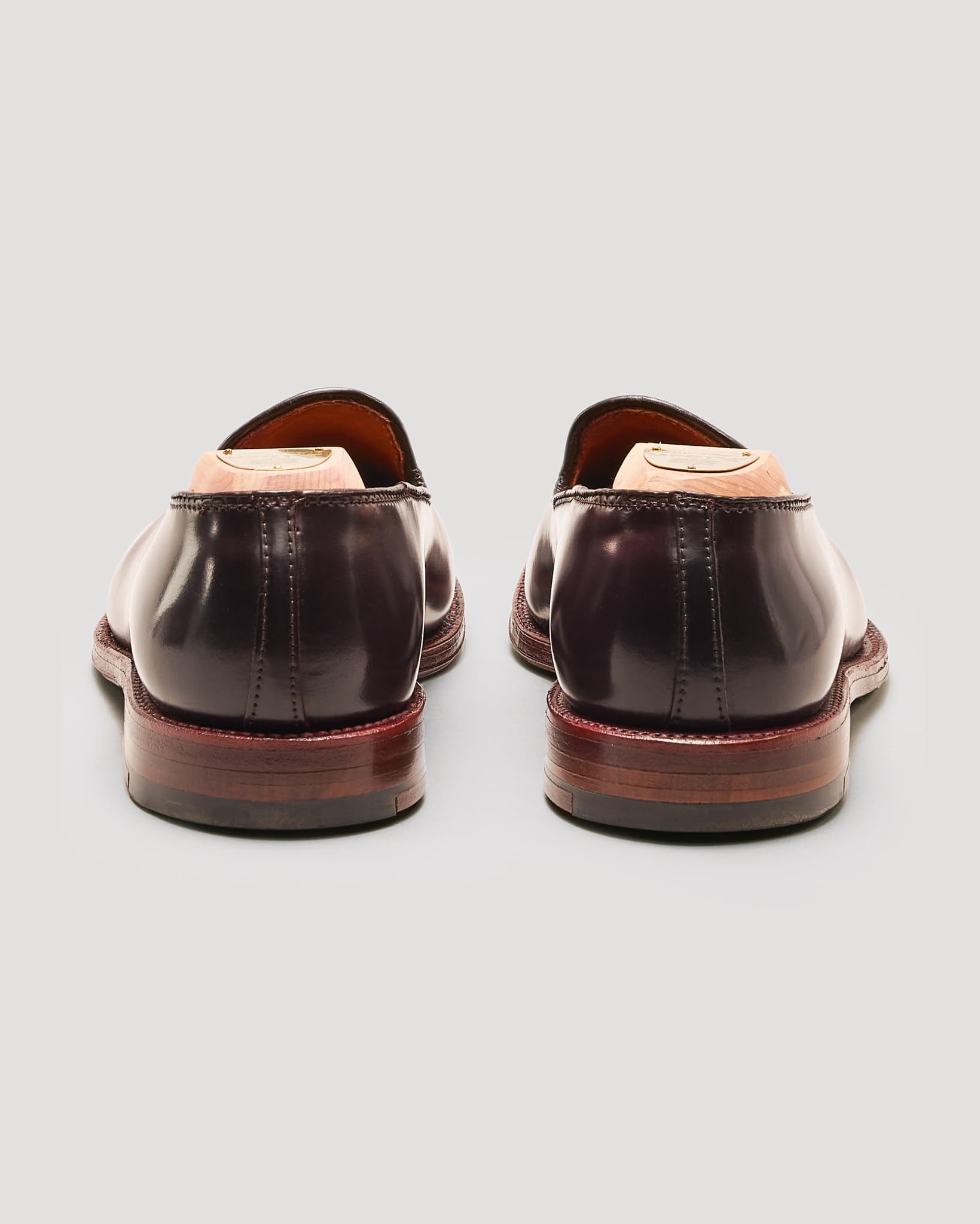 "Promenade" Plain Toe Slip On Loafer in Color 8 Shell Cordovan, Plaza Last