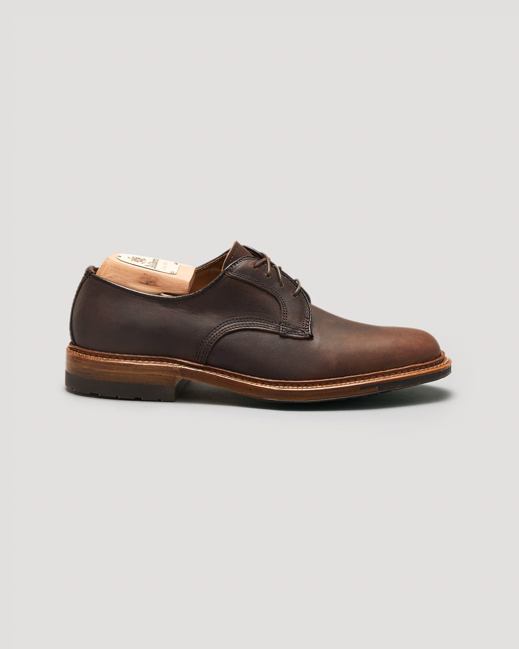 "Commuter" Plain Toe Derby in Brown Kudu, Barrie Last