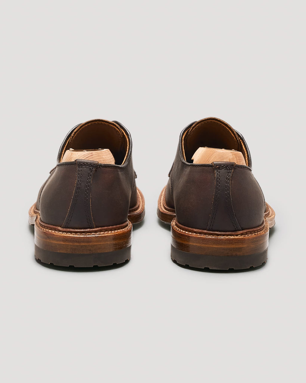 "Commuter" Plain Toe Derby in Brown Kudu, Barrie Last