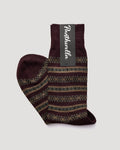"Danbury" Merino Wool Sock - Maroon