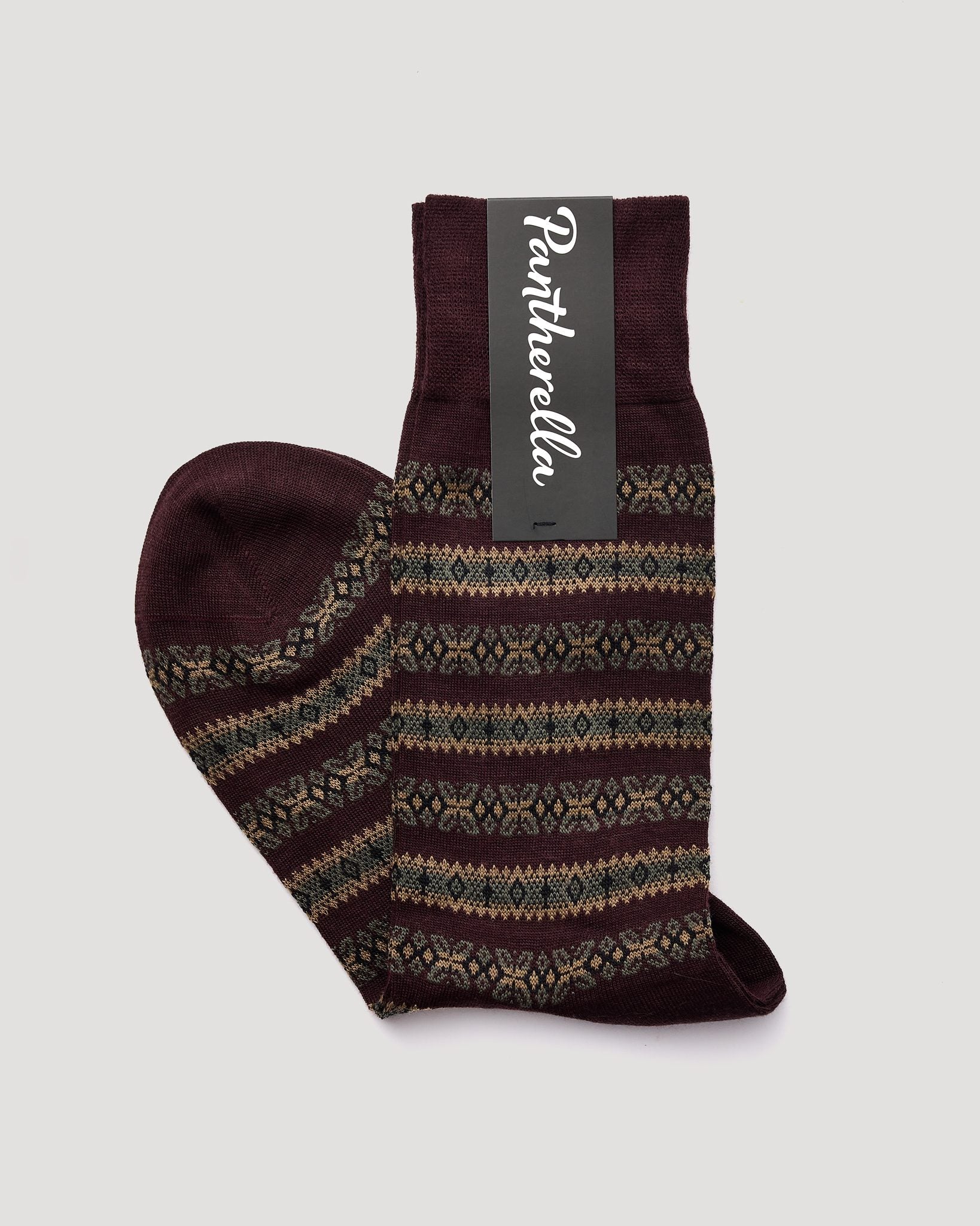 "Danbury" Merino Wool Sock - Maroon