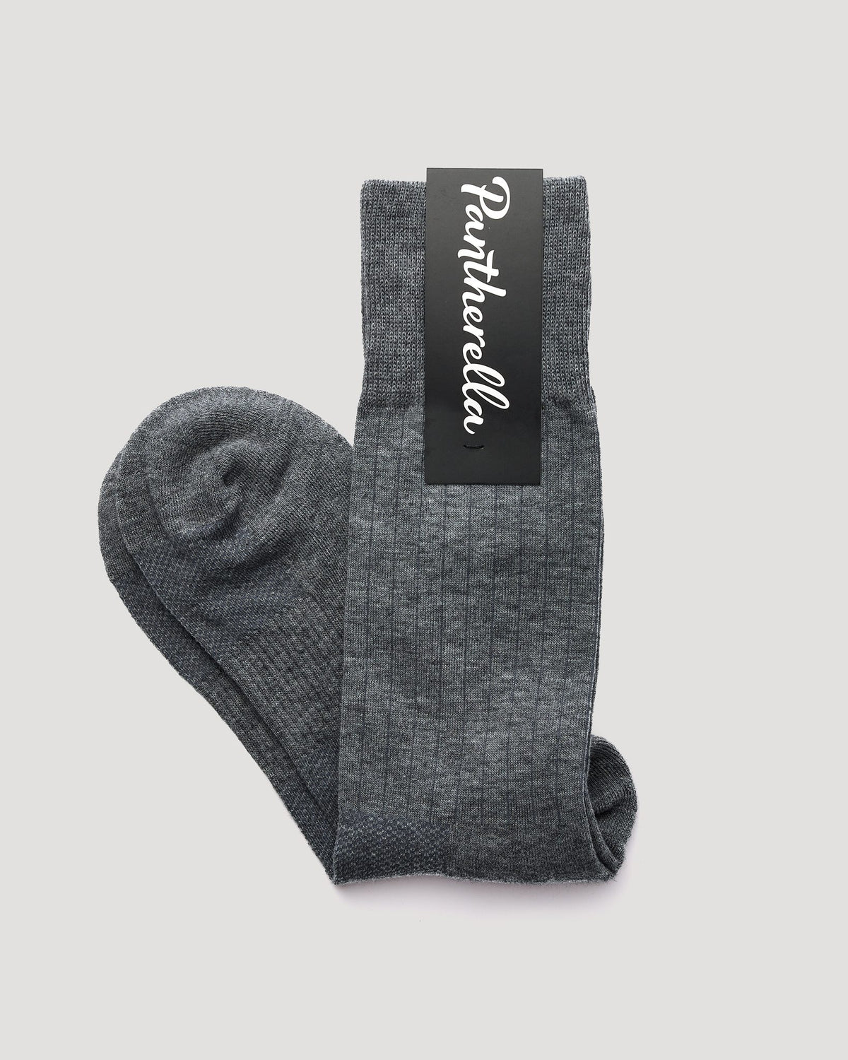 "Finchley" Cotton & Wool Blend Sock - Mid Grey