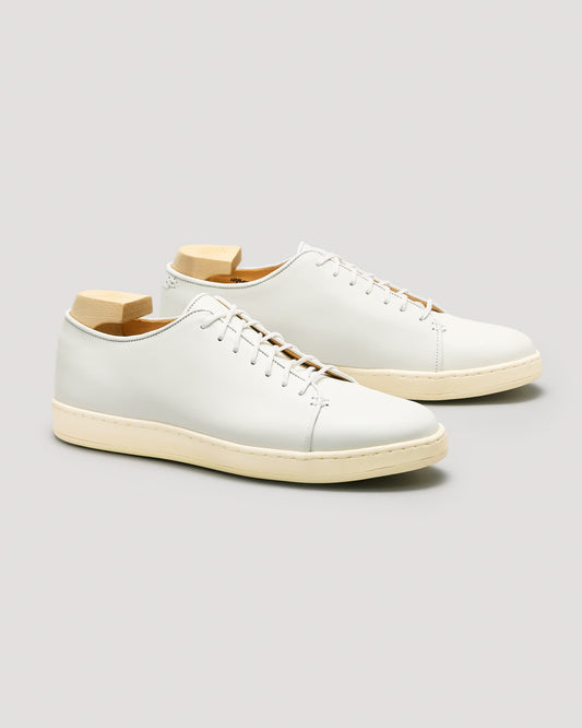 Harlestone Derby Sneaker - White Box Calf - Off White Sole