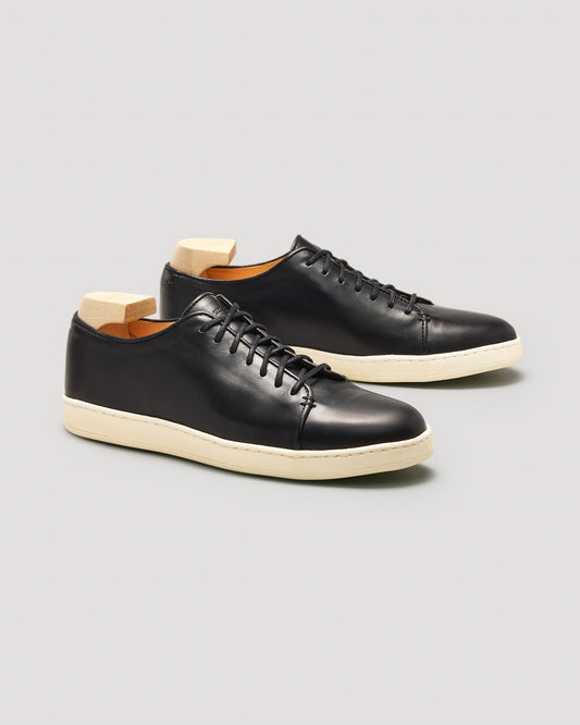 Harlestone Derby Sneaker - Black Veg Tan Calf - Off White Sole