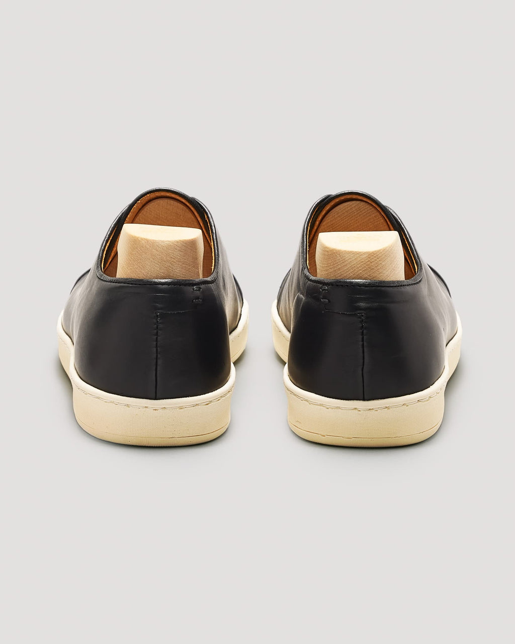 Harlestone Derby Sneaker - Black Veg Tan Calf - Off White Sole