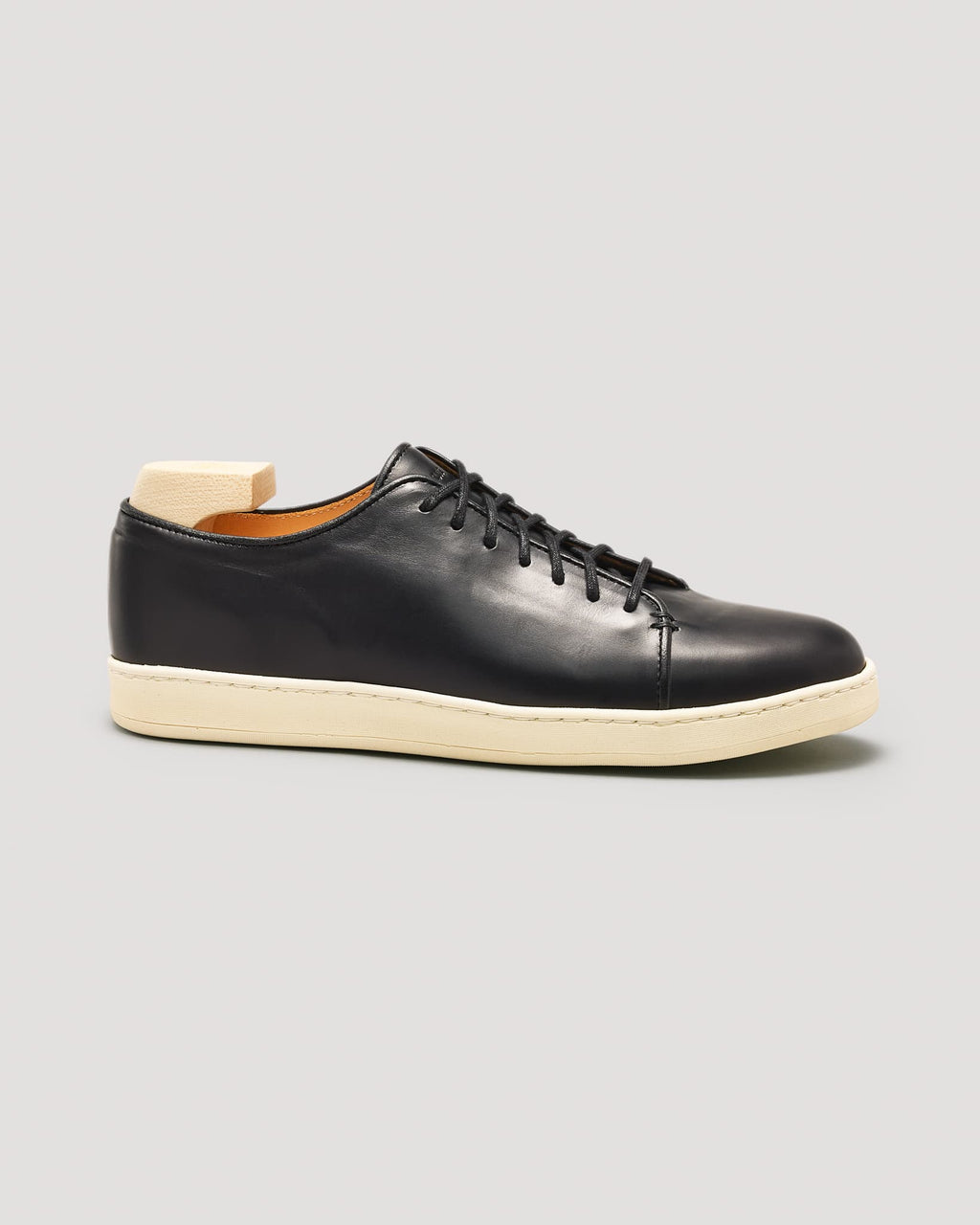 Harlestone Derby Sneaker - Black Veg Tan Calf - Off White Sole