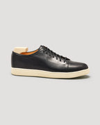 Harlestone Derby Sneaker - Black Veg Tan Calf - Off White Sole