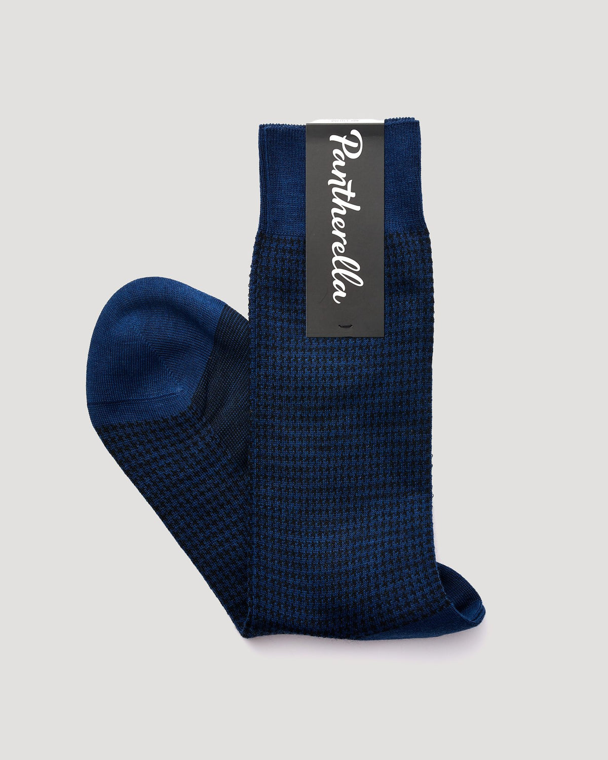 Vintage Collection "Highbury" Houndstooth Merino Wool Sock - Dark Blue