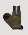 Vintage Collection "Highbury" Houndstooth Merino Wool Sock - Dark Olive Mix