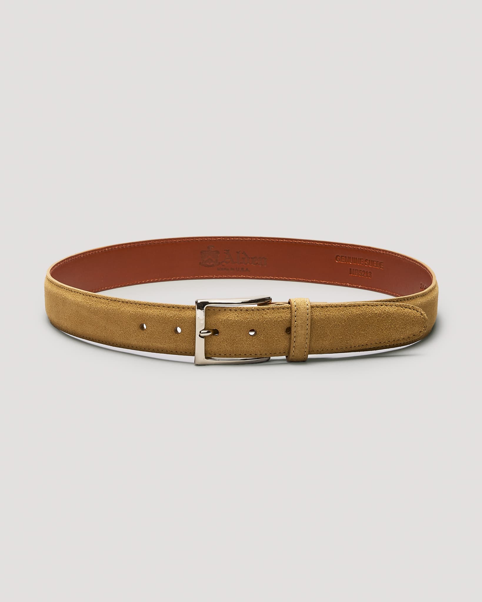 tobacco suede belt Drake's Western This new addition has a brushed suede finish MB 5213 Tan Suede Belt