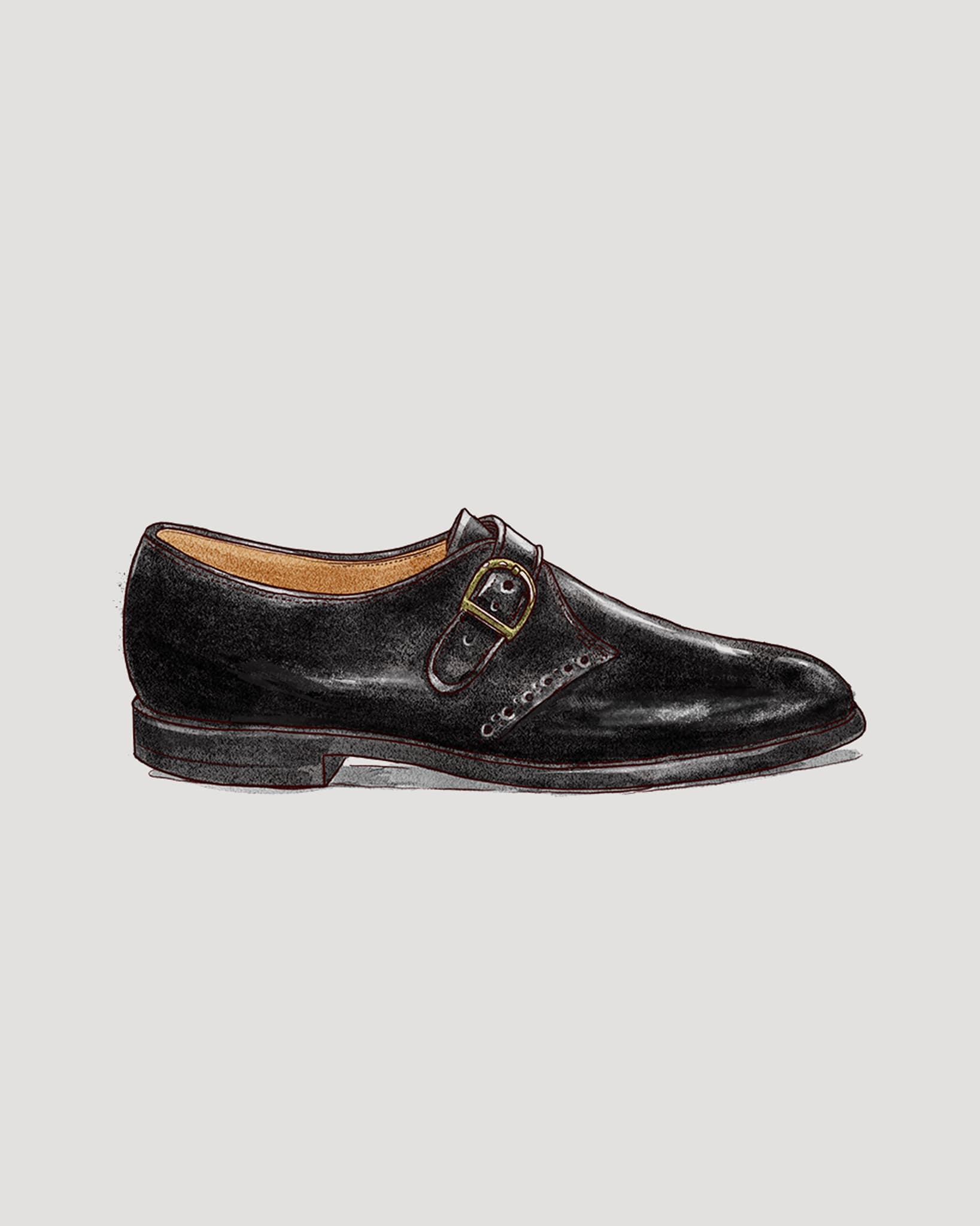 "MAC" Monk Strap Shoe in Black Shell Cordovan, Plaza Last