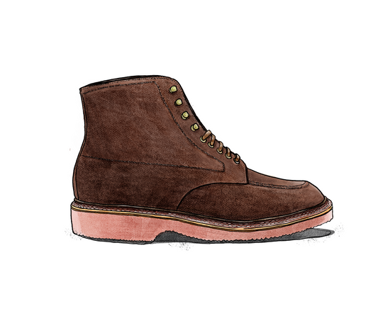 “Moss Bay” Indy Boot in Tobacco Reverse Chamois, Trubalance Last