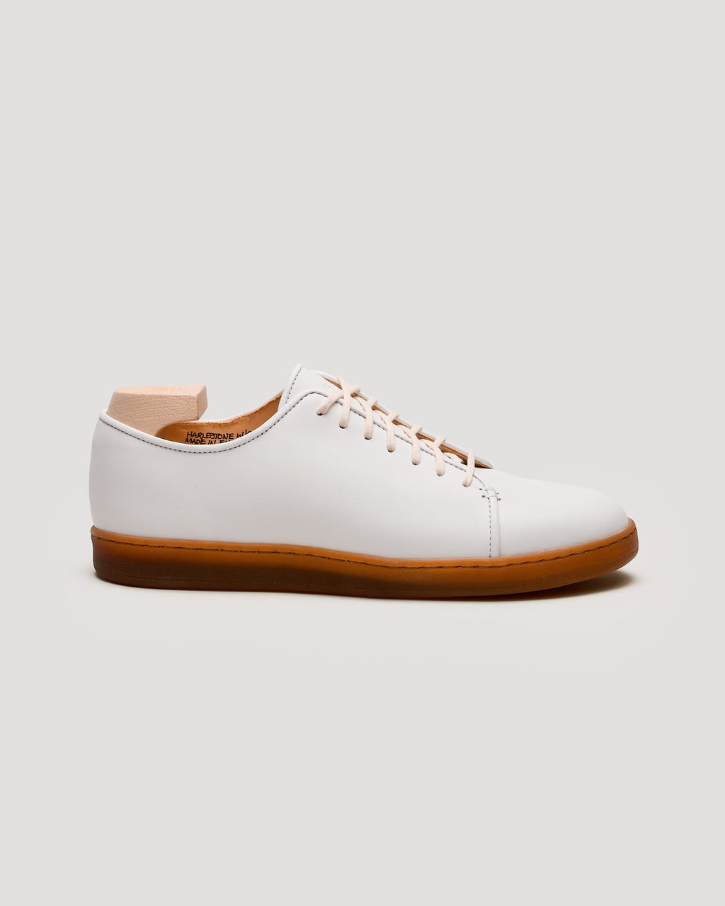 Harlestone Derby Sneaker - White Box Calf - Gum Sole