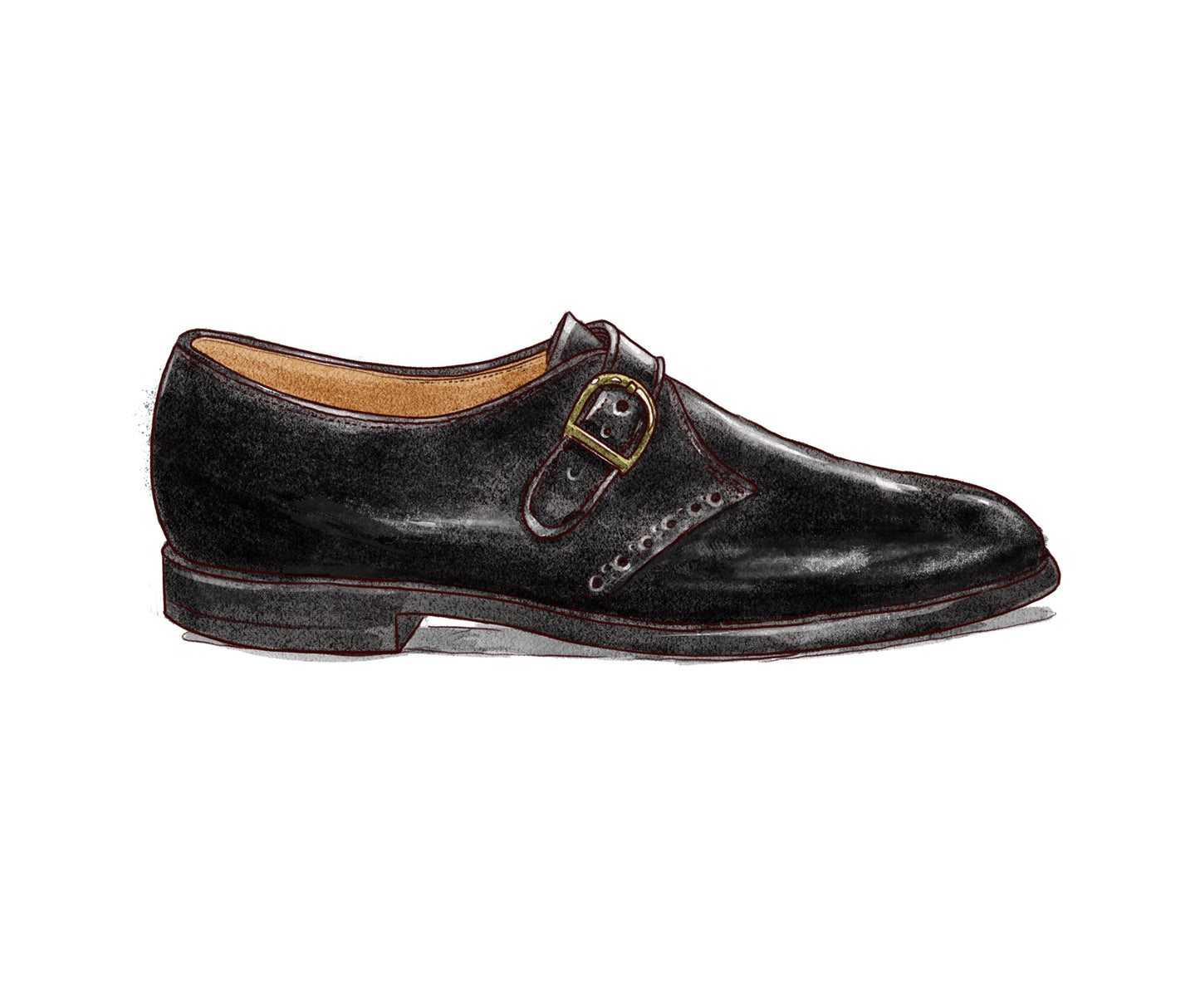 "MAC" Monk Strap Shoe in Black Shell Cordovan, Plaza Last