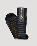 "Worthington" Merino Wool Striped Sock - Charcoal