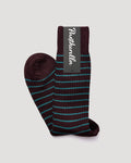"Worthington" Merino Wool Striped Sock - Maroon