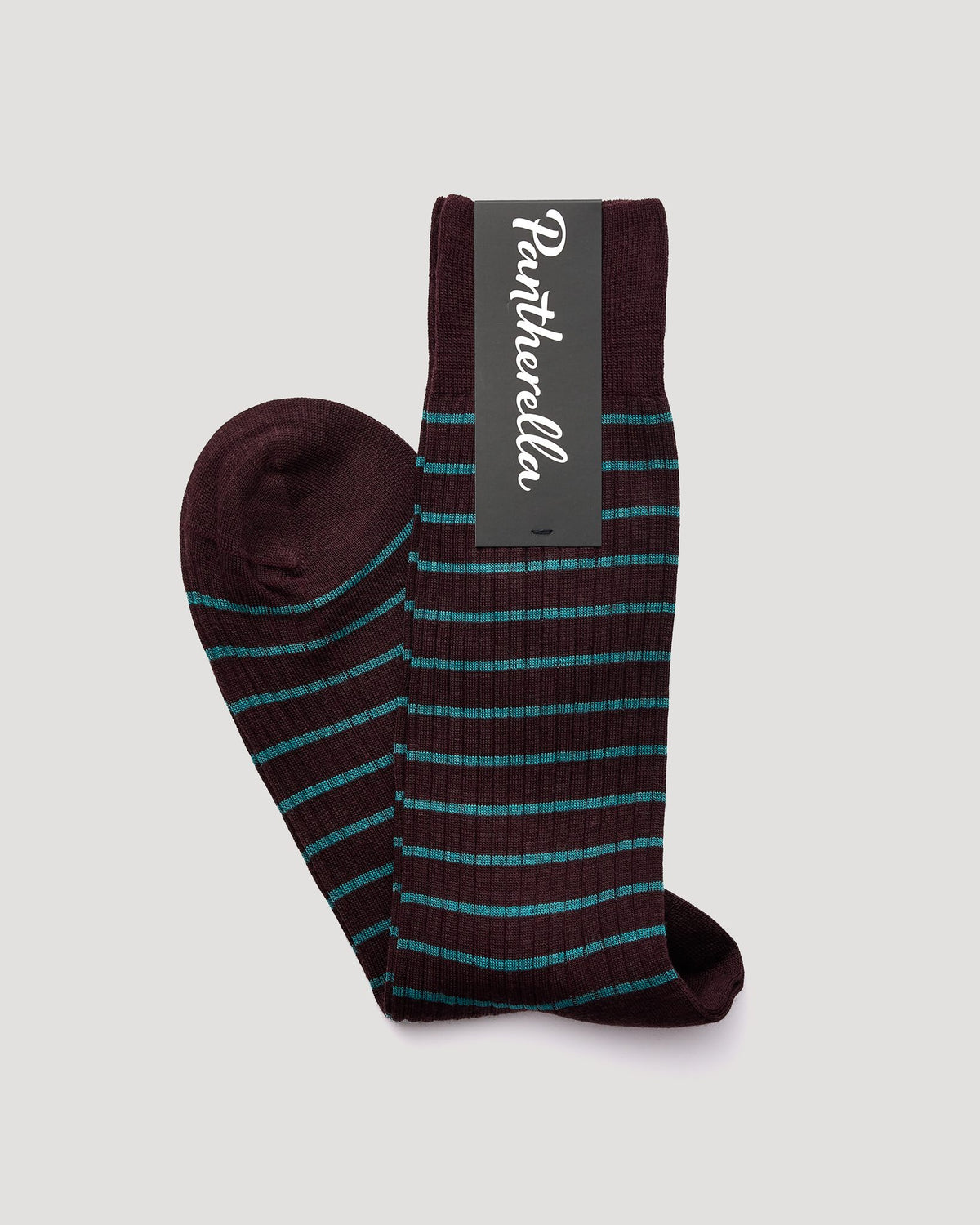 "Worthington" Merino Wool Striped Sock - Maroon