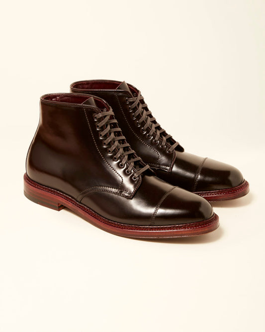 "Uptown" Color 8 Shell Cordovan Nine Eyelet Straight Tip Boot
