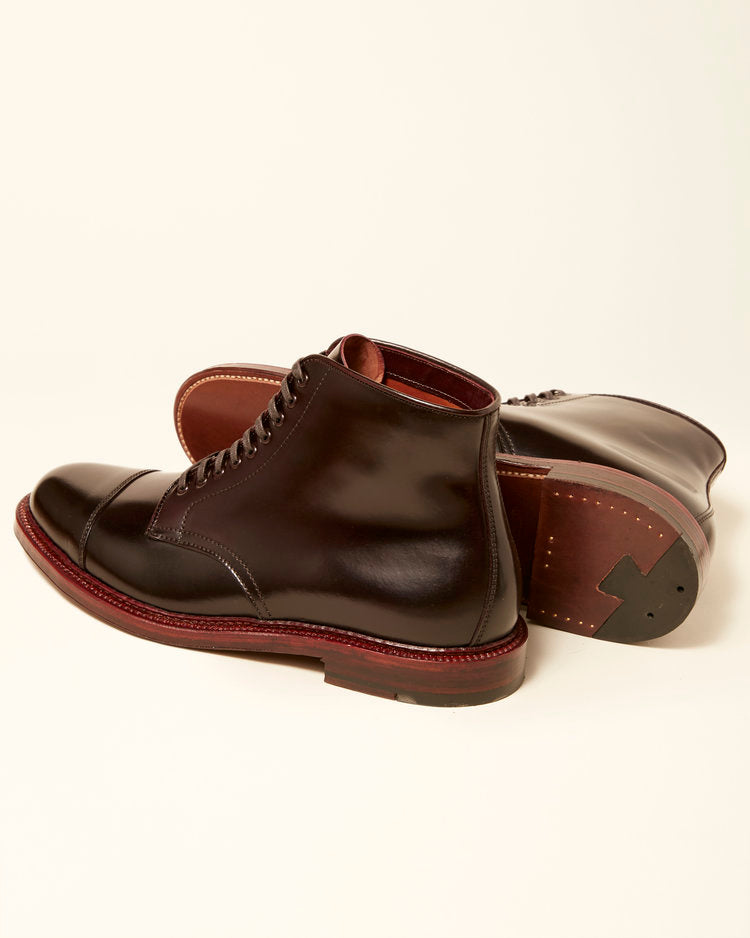 "Uptown" Straight Tip Boot in Color 8 Shell Cordovan, Barrie Last