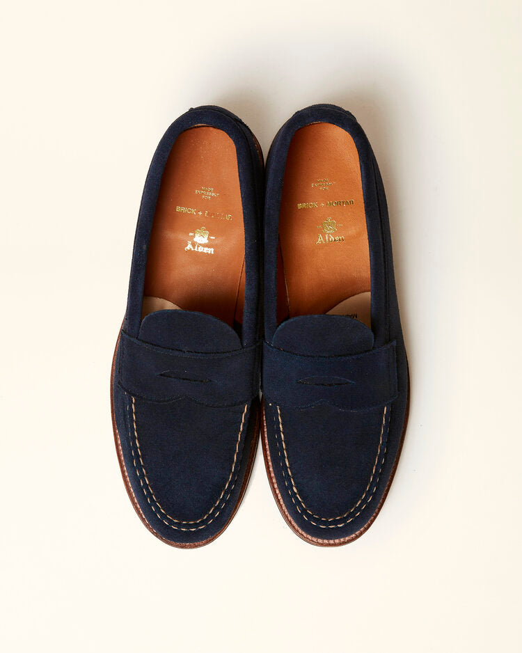 "Campus Loafer" Navy Suede Unlined LHS
