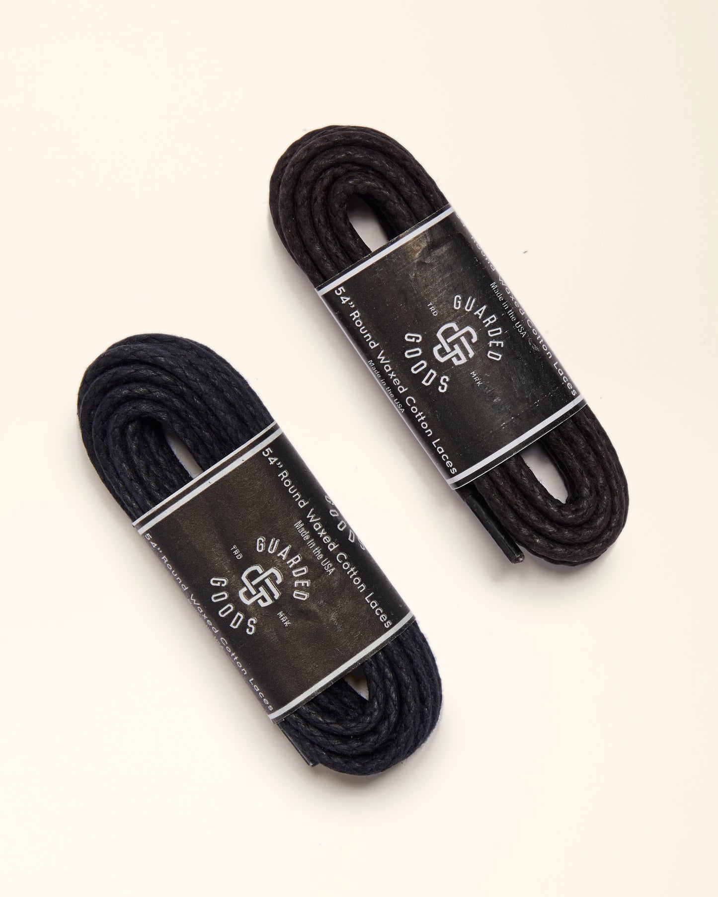 Guarded Goods 54" Round Braided Cord Waxed Boot Laces