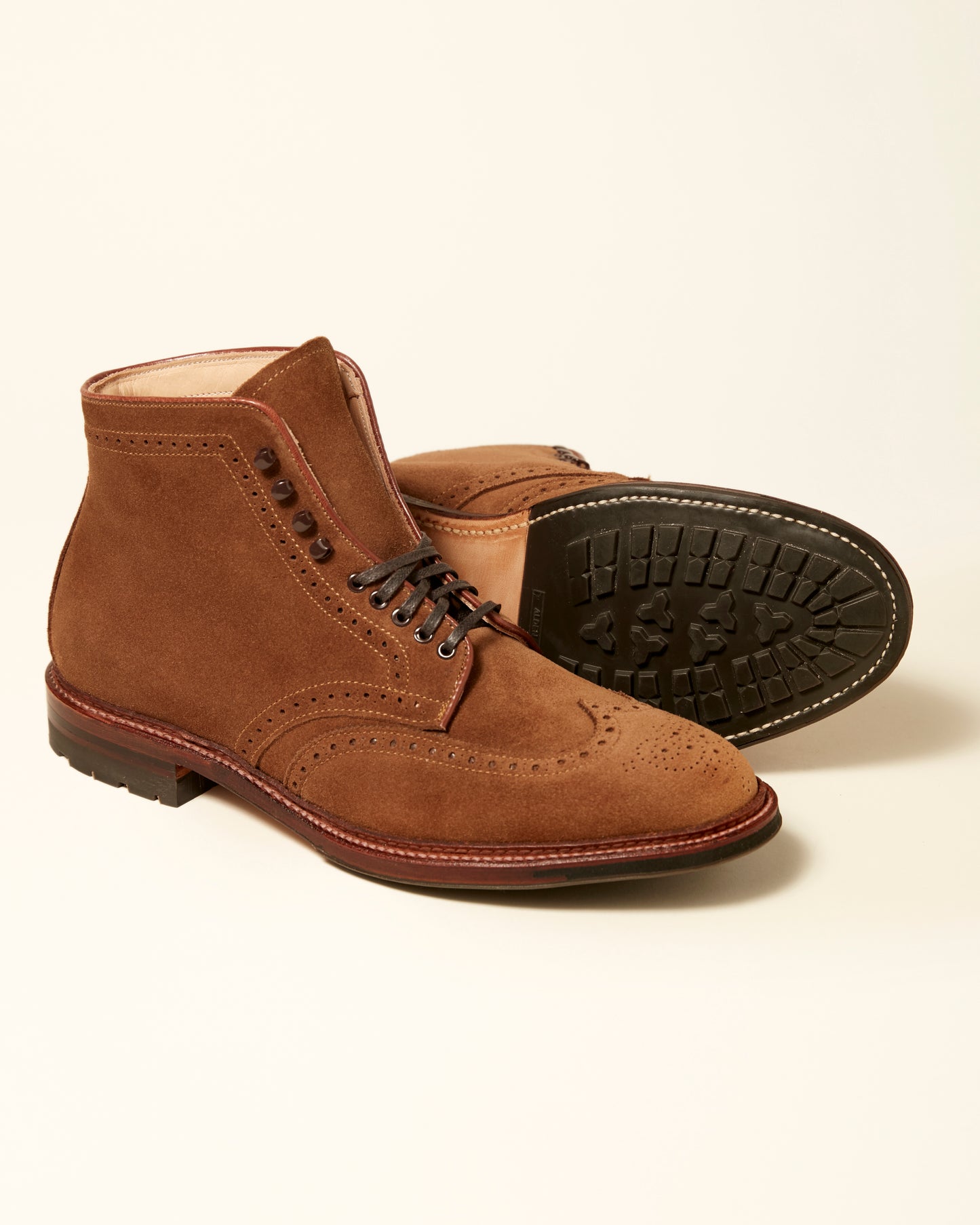 "Yenni" Wing Tip Boot in Snuff Suede, Barrie Last