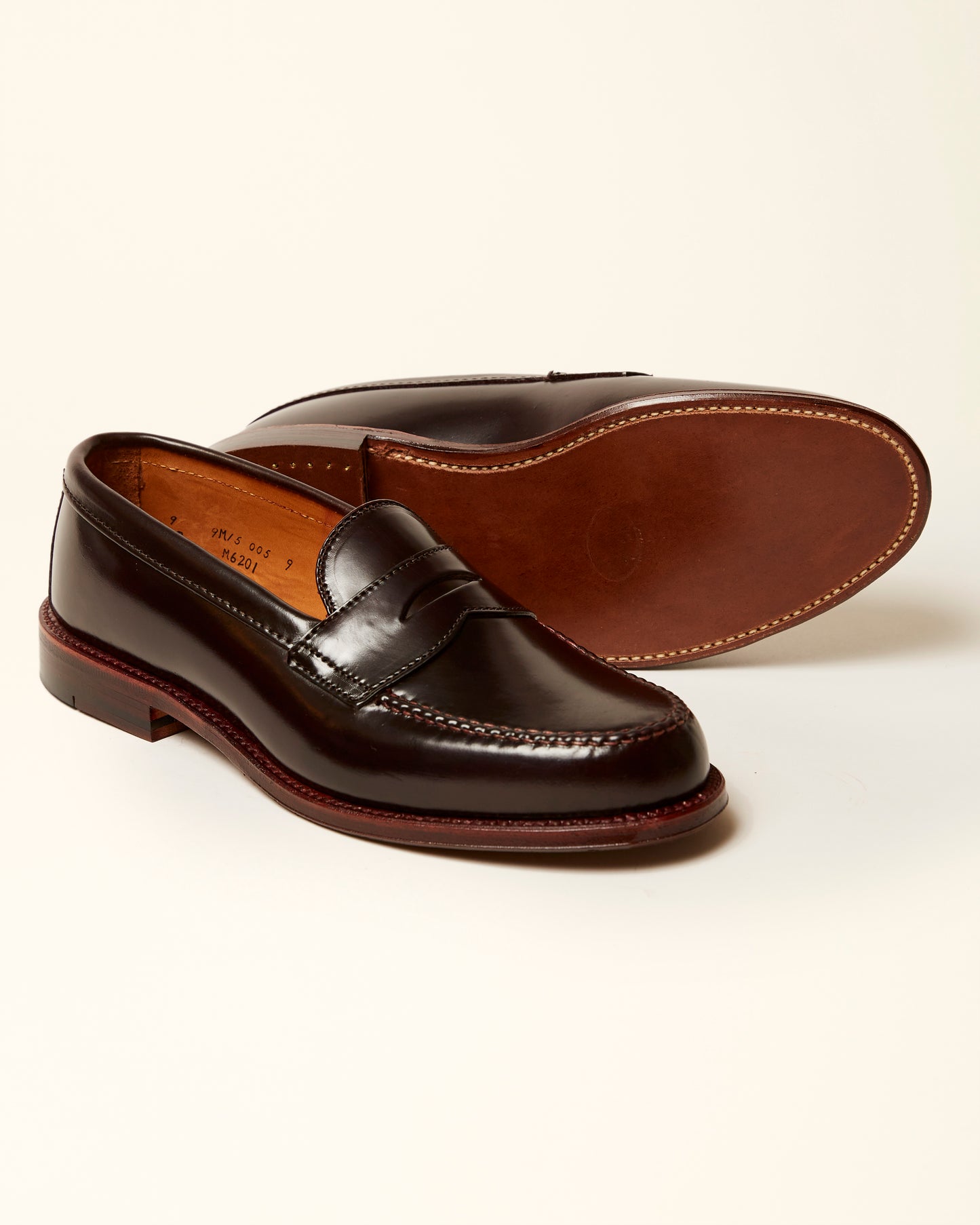 "University Loafer" 986A Color 8 Shell Cordovan LHS (Antique Welt)