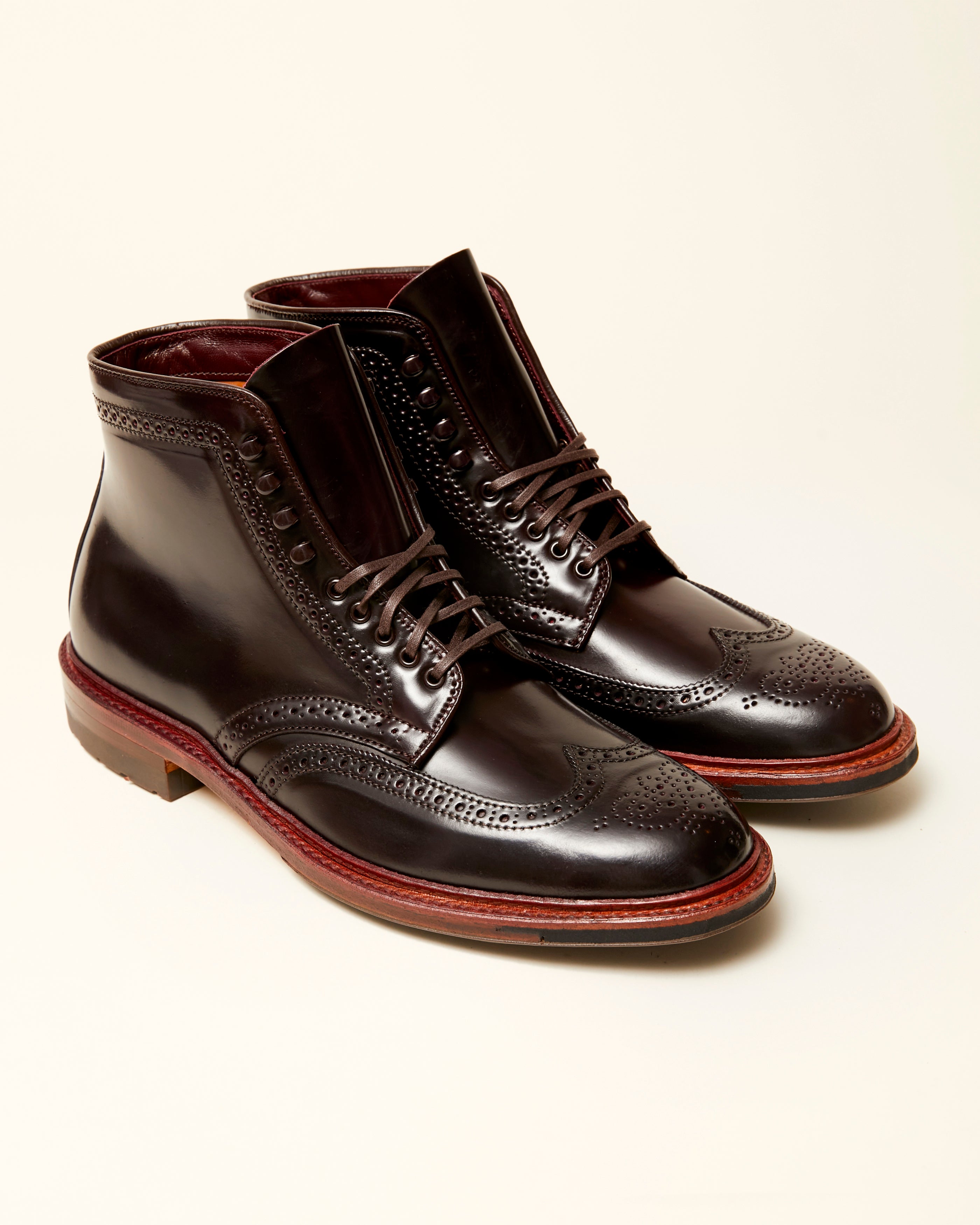 “Newcastle” Wing Tip Boot in Color 8 Shell Cordovan