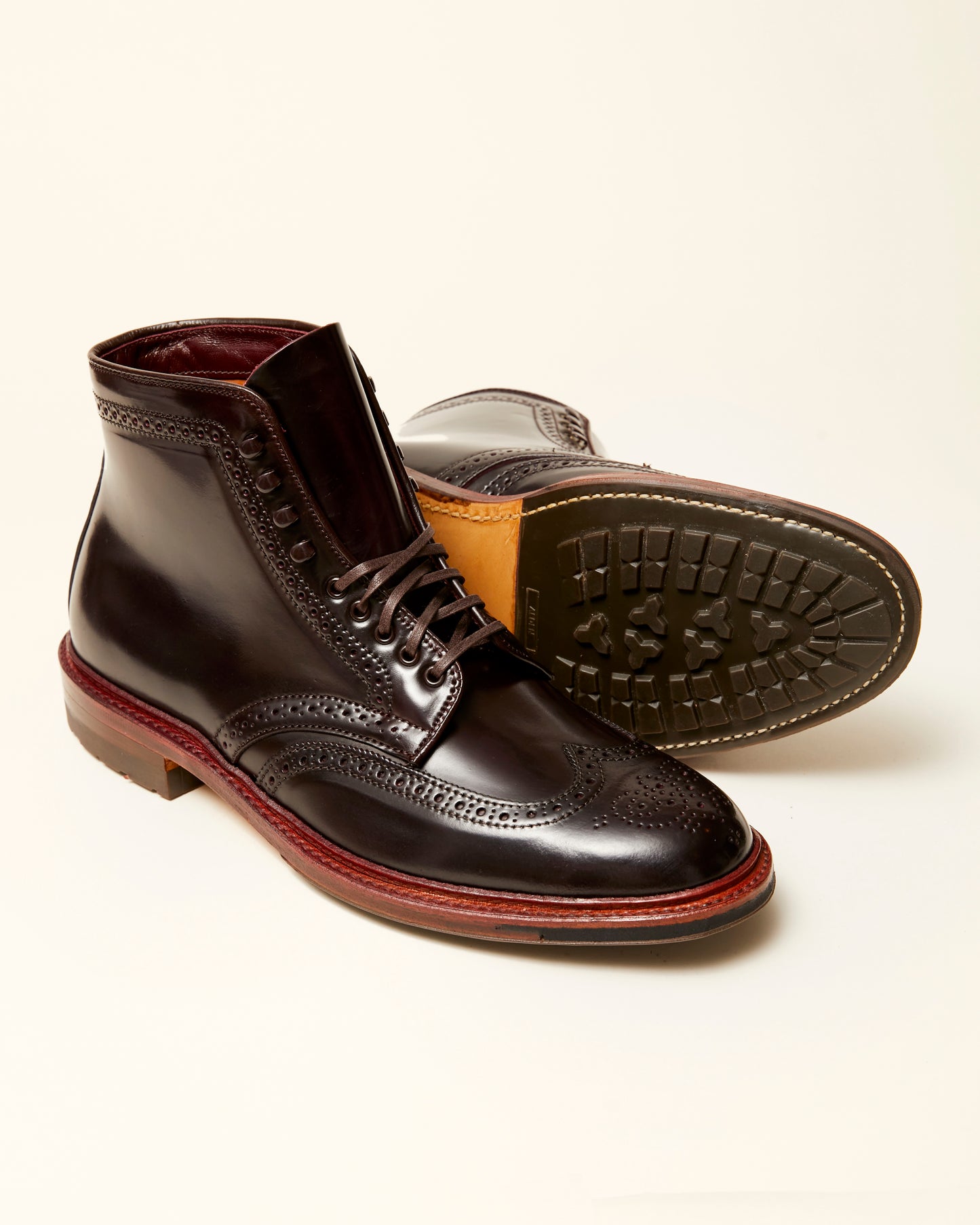 “Newcastle” Wing Tip Boot in Color 8 Shell Cordovan, Barrie Last