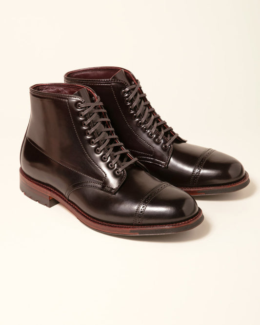 "Fourth Avenue" Color 8 Shell Cordovan Perforated Straight Tip Boot