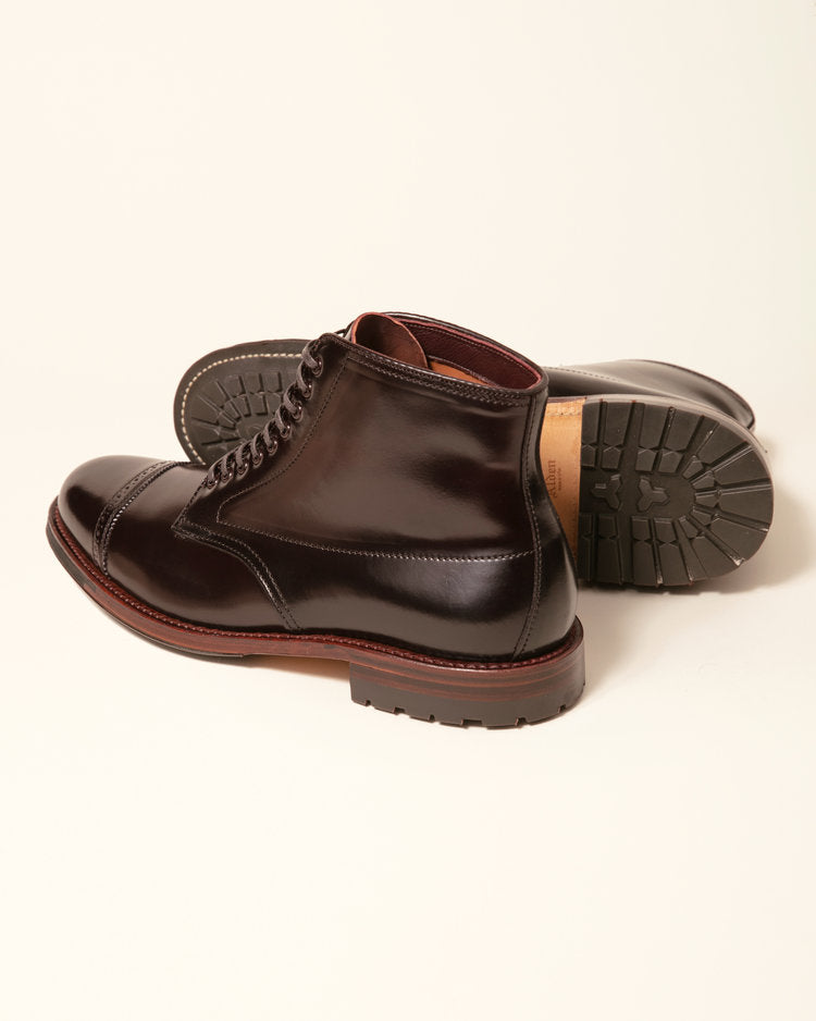 "Fourth Avenue" Color 8 Shell Cordovan Perforated Straight Tip Boot