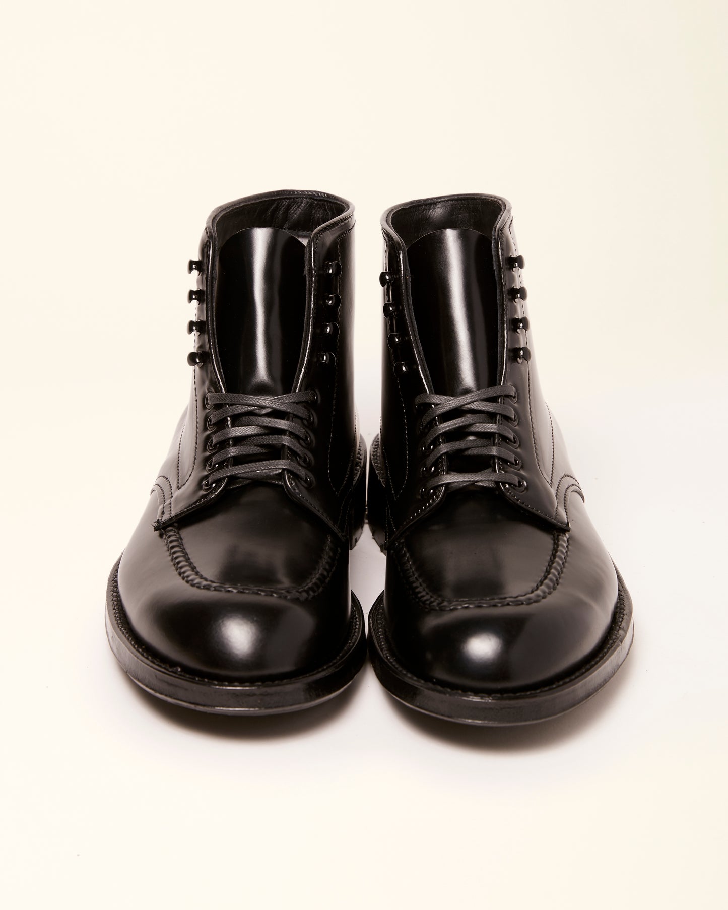 “Neptune” Black Shell Cordovan Handsewn Indy Boot