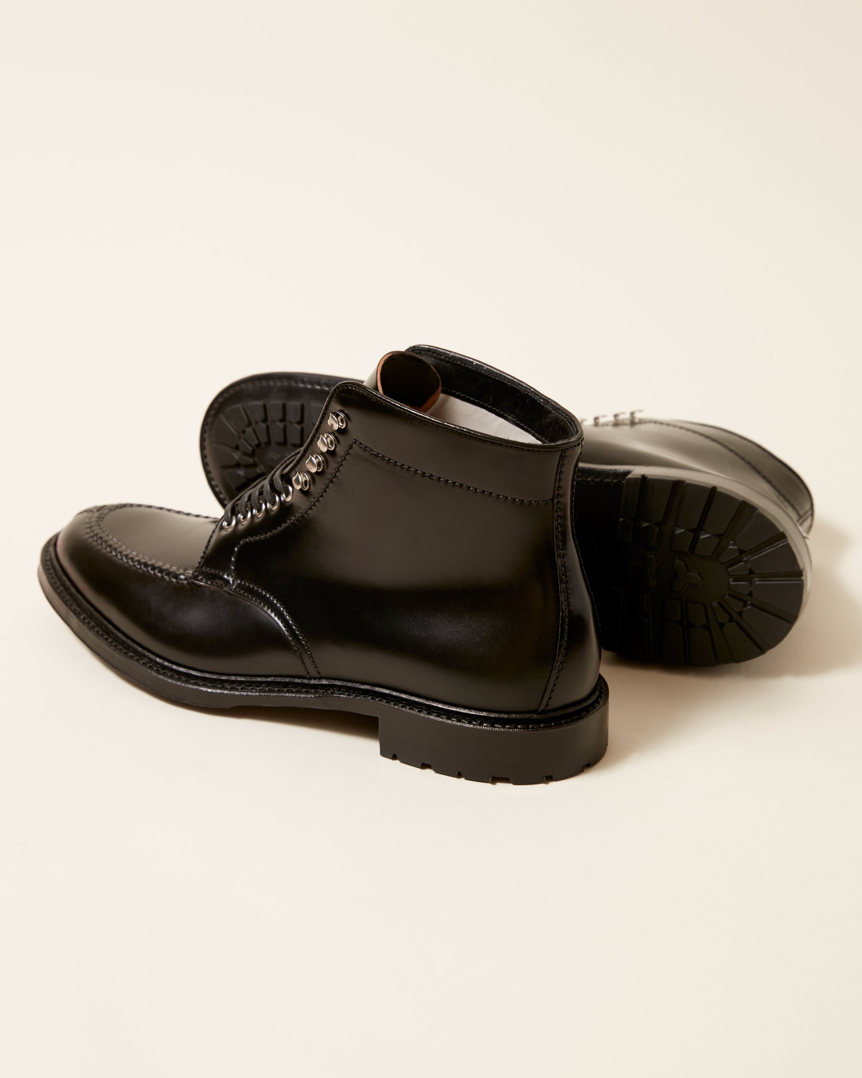 "Olshan" Handsewn Norwegian Front Boot in Black Shell Cordovan, Barrie Last