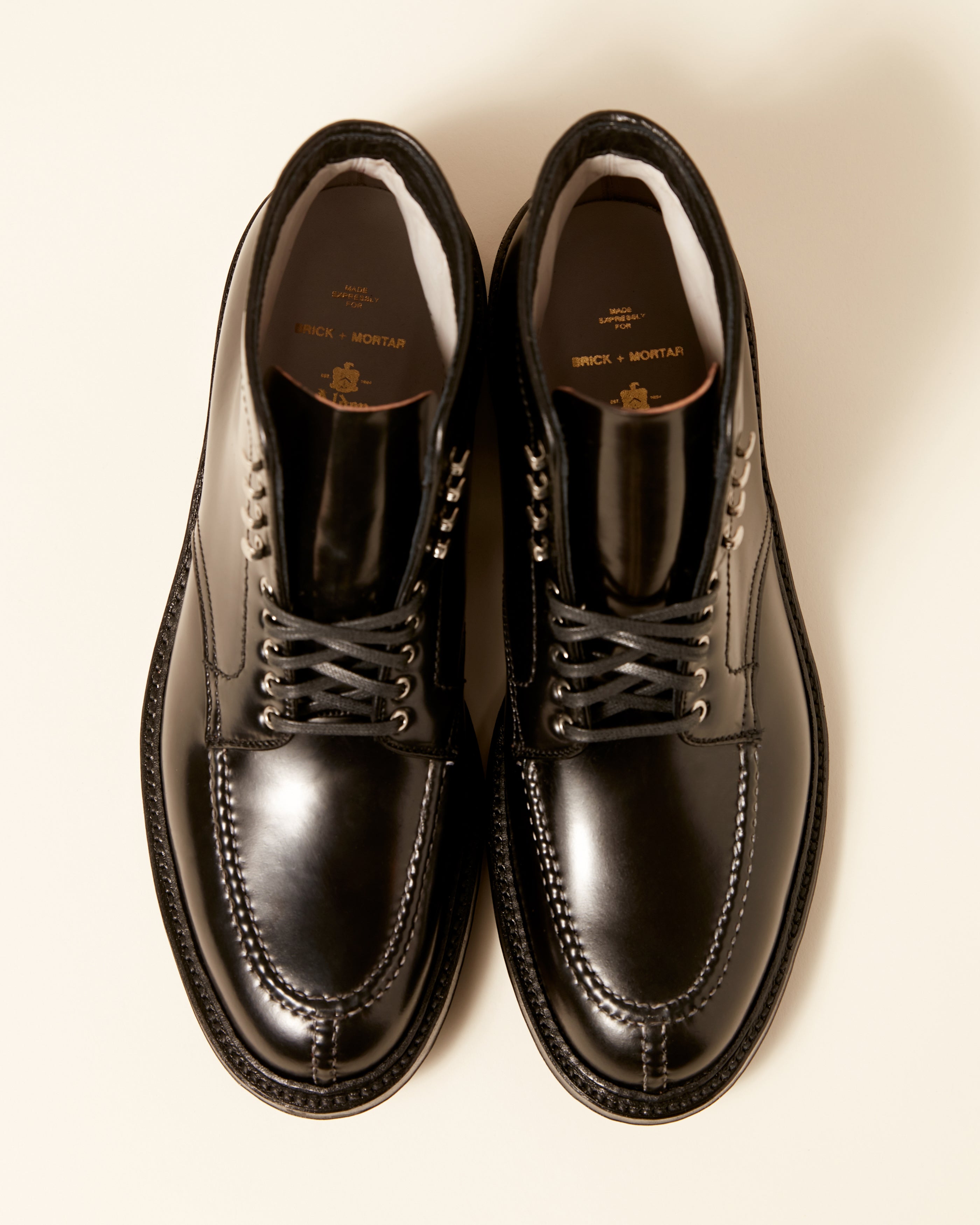 "Olshan" Handsewn Norwegian Front Boot in Black Shell Cordovan, Barrie Last