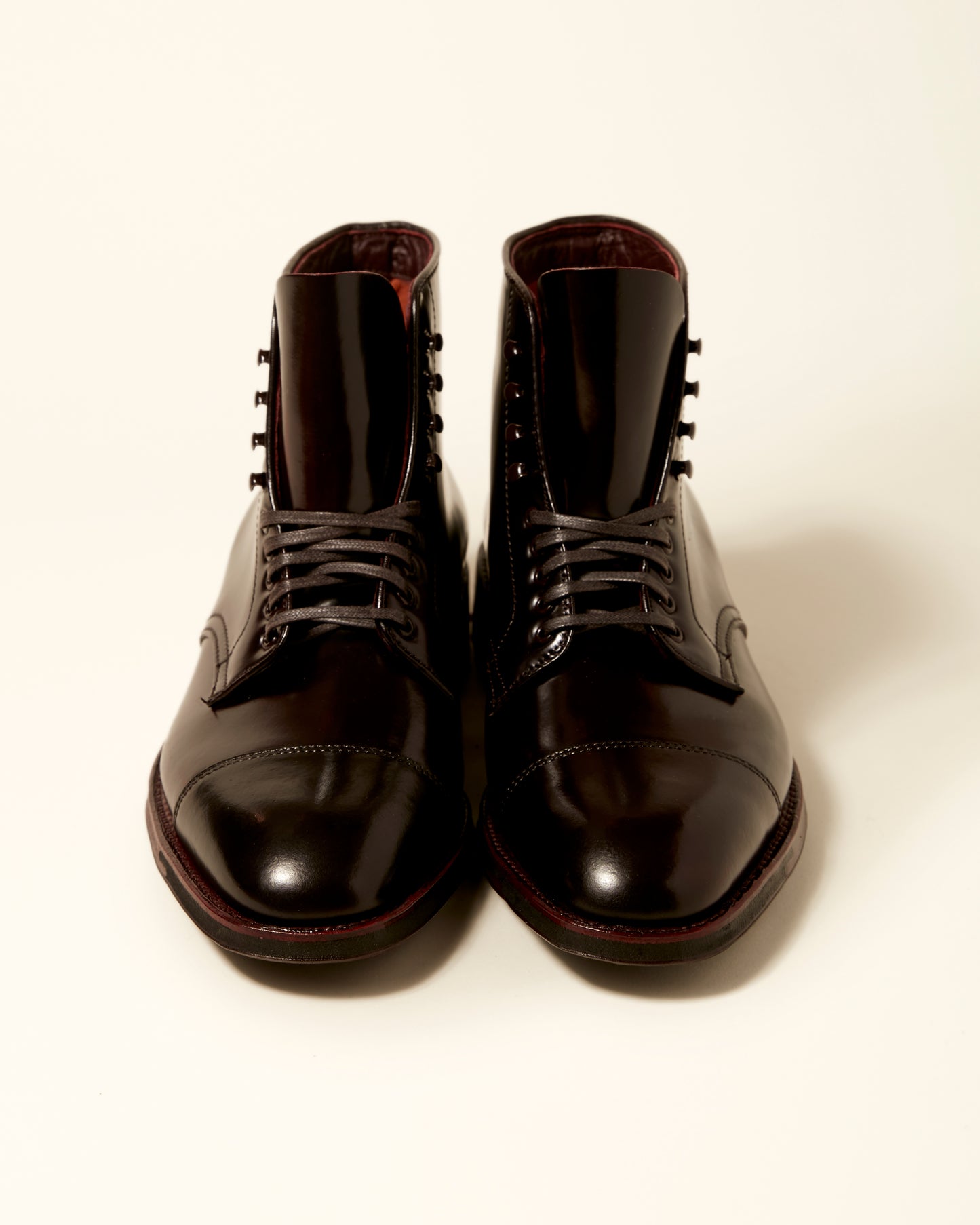 "Gallaway" Straight Tip Boot in Color 8 Shell Cordovan, Plaza Last