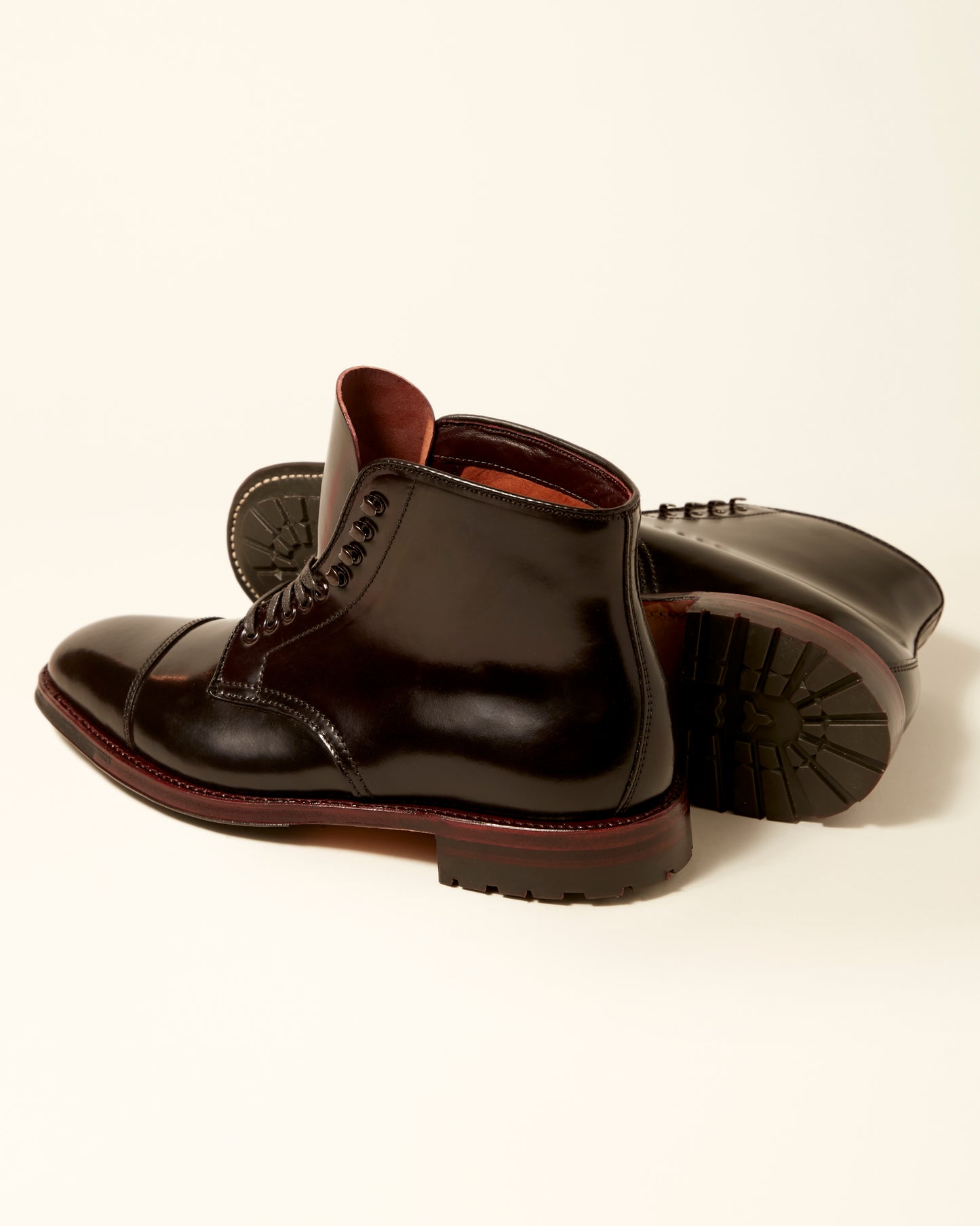 "Gallaway" Straight Tip Boot in Color 8 Shell Cordovan, Plaza Last