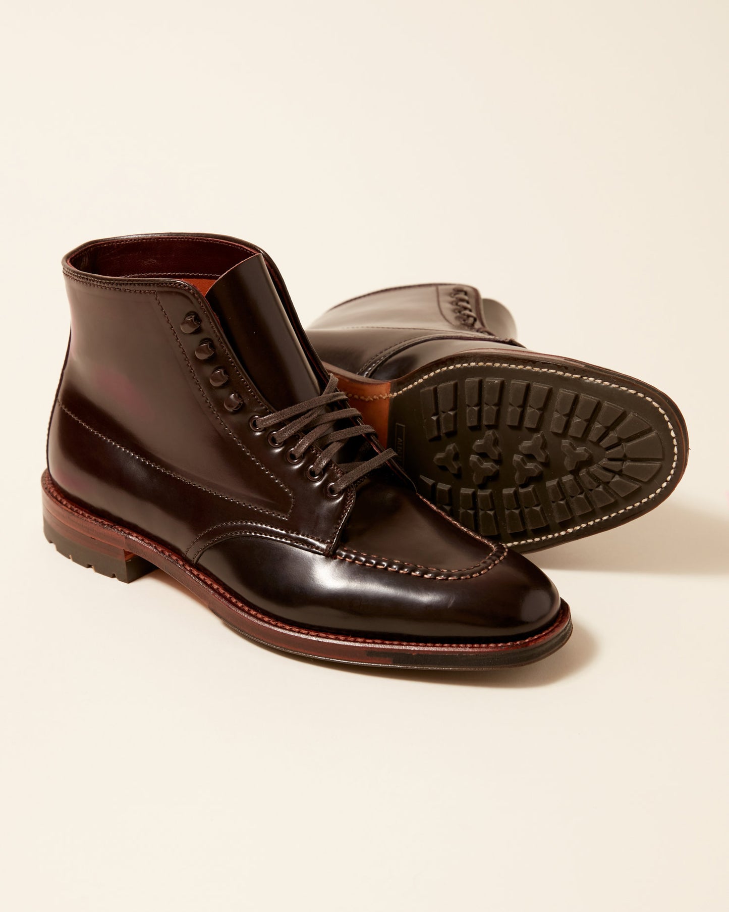 "Post Alley" Color 8 Shell Cordovan Plaza Last Handsewn Indy Boot