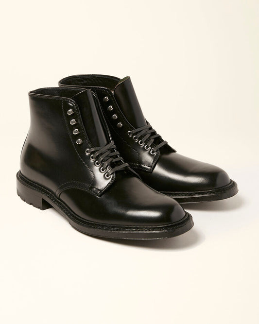 "Armstrong" Plain Toe Boot in Black Shell Cordovan, Barrie Last