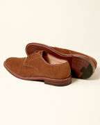 29336F Unlined Plain Toe Derby in Snuff Suede, Barrie Last