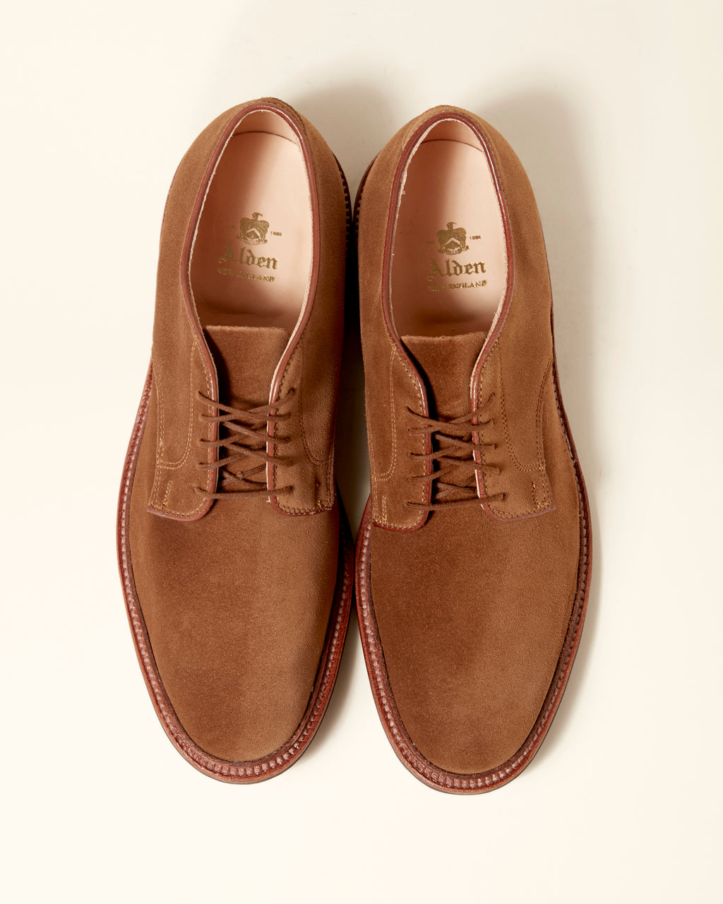 29336F Unlined Plain Toe Derby in Snuff Suede, Barrie Last